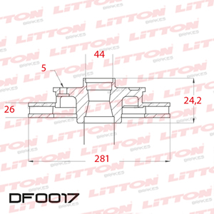 Disco Freno Alfa Romeo 164 2.0 EXC. TS 92/. Del Ventilado