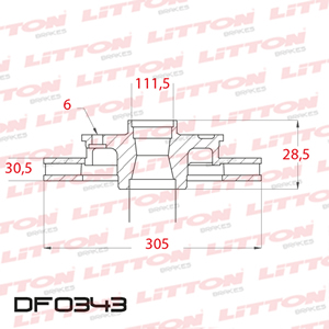 Disco Freno Ford F4000 Turbo 6 Agujeros 96/..Delan Ventilado