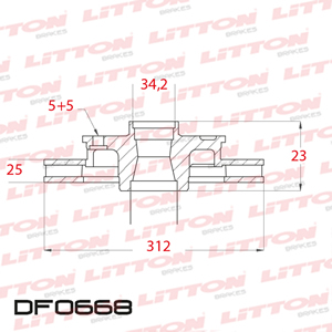 Disco Freno Volkswagen New Beetle 2.3 V5-RSI 3.2 00/ Del Ven