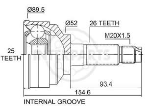 Junta Garma Mazda 626 83/84 Lado Rueda 26/25
