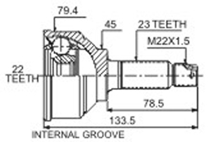 Junta Garma Honda Civic 73/83 Prelude 79/80 Lado Rueda 23/22