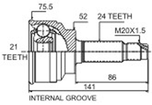 Junta Garma Mazda 323 86/89 Lado Rueda 24/21