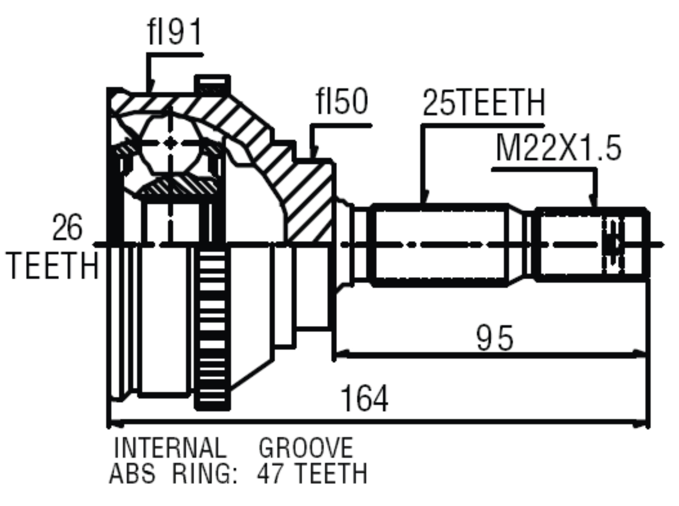 Junta Garma Hyundai Sonata 6 cil Abs 92/.. Lado Rueda 25/26