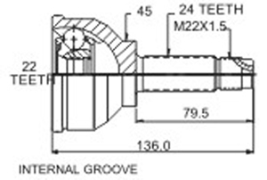Junta Garma Honda Accord Prelude 81/82 Lado Rueda 24/22
