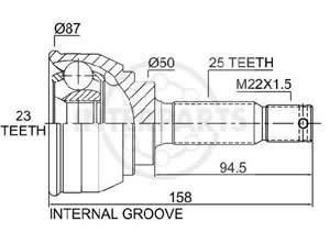 Junta Garma Hyundai Elantra 1.8L 88/91 Lado Rueda Izq 25/23