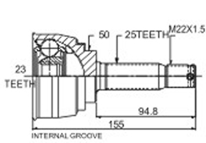 Junta Garma Hyundai Elantra 1.6L 92/95 Lado Rueda Der 25/23
