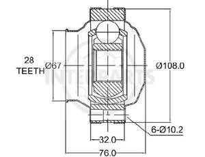 Junta Garma Mercedes B Vito ø 108 mm 99/.. Lado Caja 28/00