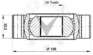 Junta Garma Volkswagen Transporter MB Vito L/ Caja 33/108mm