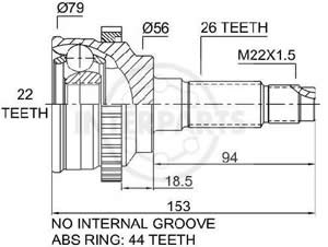 Junta Garma Mazda 323 90/.. Miata 89/92 Abs Lado Rueda 26/22