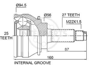 Junta Garma Subaru Legacy 4x2 89/95 Lado Rueda 27/25