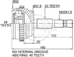 Junta Garma Chrysler Neon 95/97 Abs Lado Rueda Derecho 23/28