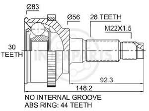 Junta Garma Mazda MX3 V6 92/94 Abs Lado Rueda 26/30