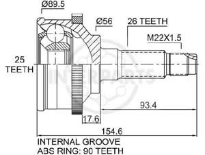 Junta Garma Mazda MX3 4 Cil 92/94 ABS Lado Rueda 28/26