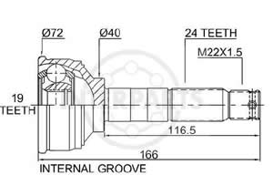 Junta Garma Daihatsu Charade G100 85/.. L166mm L/Rueda 24/19