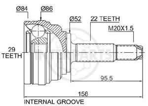 Junta Garma Daewo Cielo 94/.. Lado Rueda 22/29
