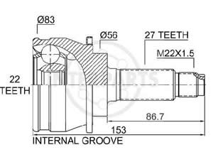 Junta Garma Subaru Legacy 4x2 Impreza 4x4 90/..L/Rueda 27/22