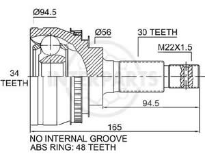 Junta Garma Toyota Camry V6 Abs USA 92/96 Lado Rueda 30/34