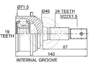 Junta Garma Daihatsu Charade G100 85/.. L140mm L/Rueda 24/19