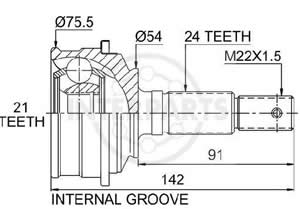Junta Garma Daihatsu Charade A/T G12 88/.. Lado Rueda 24/21