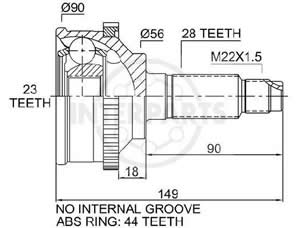 Junta Garma Mazda 626 2.0 manual 93/01 Abs Lado Rueda 28/23