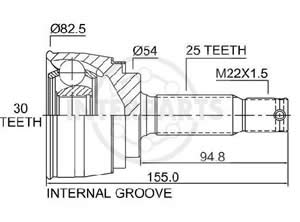 Junta Garma Mitsubishi Lancer Eclipse 90/92 Lado Rueda 25/30
