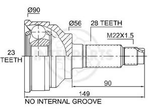 Junta Garma Mazda 626 2.0 Manual 93/01 Lado Rueda 28/23