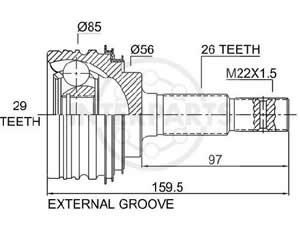 Junta Garma Toyota Corolla 93/96 Lado Rueda 26/29