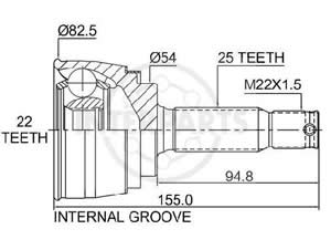 Junta Garma Mitsubishi Colt 1.5 93/.. Lado Rueda 25/22