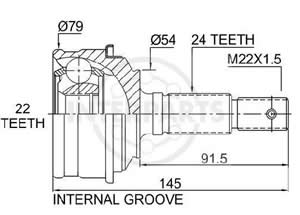 Junta Garma Daihatsu Applause 90/.. Lado Rueda 24/22