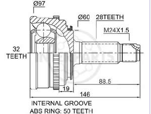 Junta Garma Honda Accord Prelude ABS 90/91 Lado Rueda 28/32