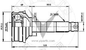 Junta Garma Daihatsu Cuore L210 Lado Rueda 24/20