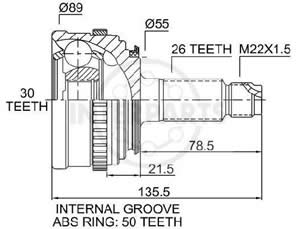 Junta Garma Honda Civic ABS 92/95 Lado Rueda 26/30