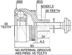 Junta Garma Audi A4 2,8L ABS 97-99 Lado Rueda 38/30