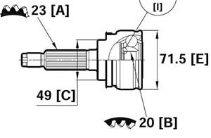 Junta Garma Suzuki Alto 95/98 Lado Rueda 23/20