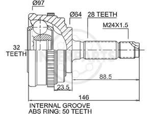 Junta Garma Honda Prelude ABS 92/.. Lado Rueda 28/32