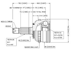 Junta Garma Rover 218/220/416 Abs 43z 49mm 93/95 L/R 26/32