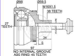 Junta Garma Audi A4 2,8L ABS 97-99 C/Bulon Lado Rueda 38/27