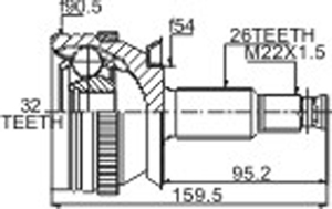 Junta Garma Chrysler Stratus 95/.. Abs 56z Lado Rueda 26/32