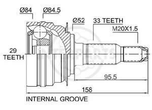 Junta Garma Daewo Espero Lado Rueda 33/29