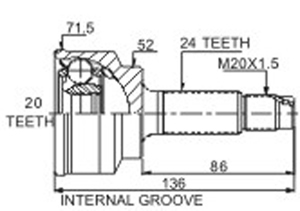 Junta Garma Kia Pride 90/93 Lado Rueda 24/20