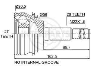 Junta Garma Toyota Camry 2.0L 4 cil Lado Rueda 26/27
