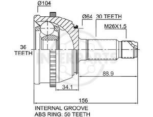 Junta Garma Honda Accura Legend ABS 91/95 Lado Rueda 30/36