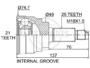 Junta Garma Suzuki Baleno 95/98 Lado Rueda 25/21
