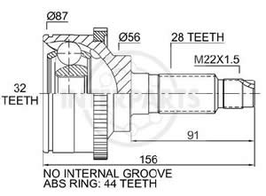 Junta Garma Mazda 626 2.0 Autom Abs 44z 93/.. L/ Rueda 28/32