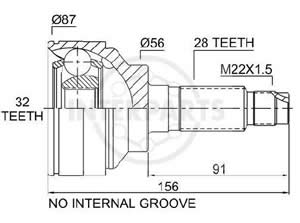 Junta Garma Mazda 626 2.0 Autom 93/.. Lado Rueda 28/32