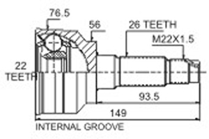 Junta Garma Kia Sephia 1.6lL SOHC 94/.. Lado Rueda 26/22