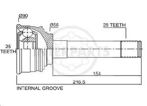 Junta Garma Mitsubishi Pick Up Montero 4x4 86/.. L/R 28/25