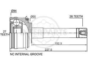 Junta Garma Toyota Hilux 4x4 L 162mm 86/99 Lado Rueda 26/27