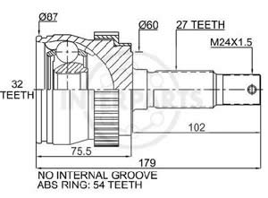Junta Garma Chrysler Grand Cherokee Abs 54z 84/98 L/R 27/32