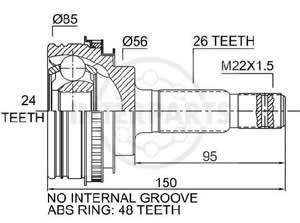 Junta Garma Toyota Corona Celica RV4 Abs 94/..L/Rueda 26/24